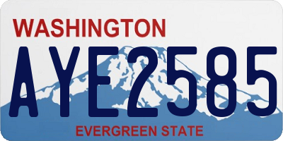 WA license plate AYE2585