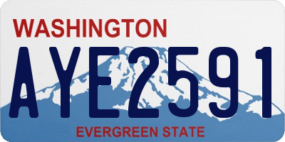 WA license plate AYE2591