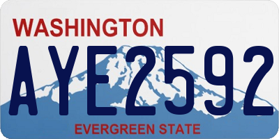 WA license plate AYE2592