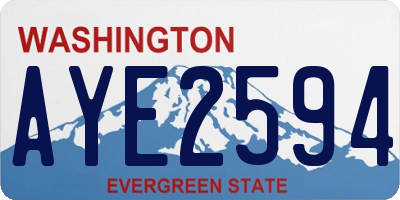 WA license plate AYE2594