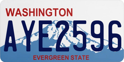 WA license plate AYE2596