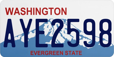 WA license plate AYE2598