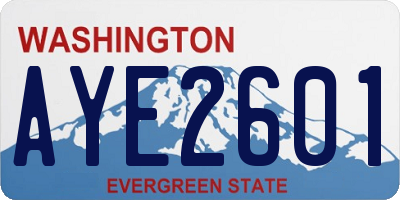 WA license plate AYE2601