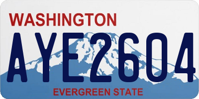 WA license plate AYE2604