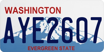 WA license plate AYE2607