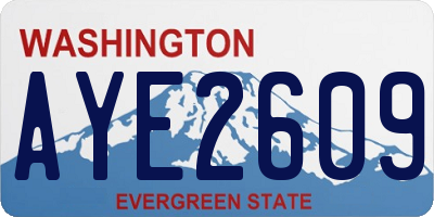 WA license plate AYE2609