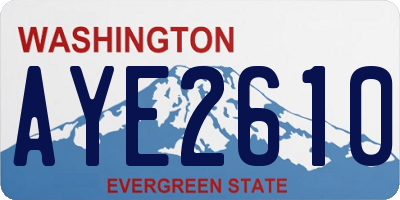 WA license plate AYE2610
