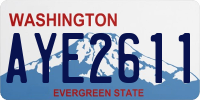 WA license plate AYE2611