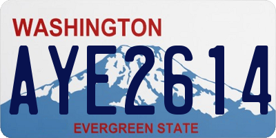 WA license plate AYE2614