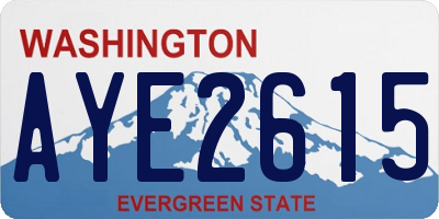 WA license plate AYE2615