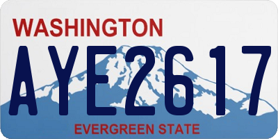 WA license plate AYE2617