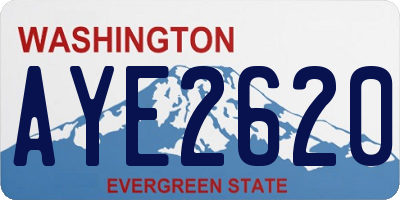 WA license plate AYE2620