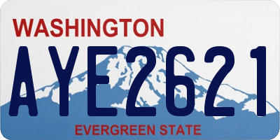 WA license plate AYE2621