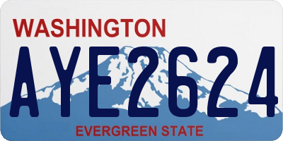 WA license plate AYE2624