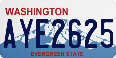 WA license plate AYE2625