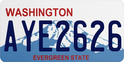 WA license plate AYE2626