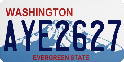 WA license plate AYE2627