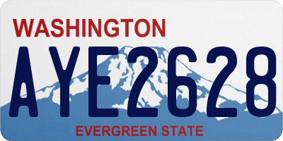 WA license plate AYE2628