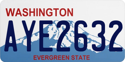 WA license plate AYE2632