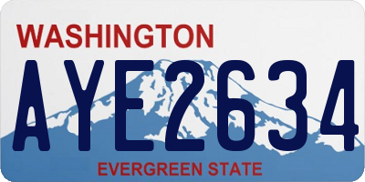 WA license plate AYE2634