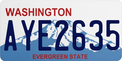 WA license plate AYE2635