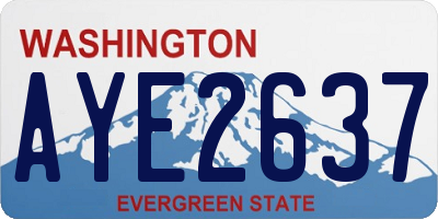 WA license plate AYE2637