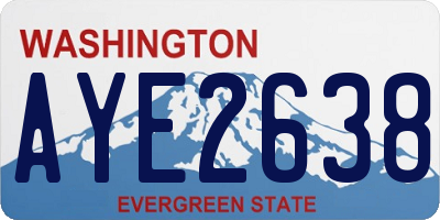 WA license plate AYE2638