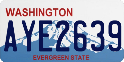 WA license plate AYE2639