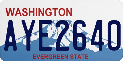 WA license plate AYE2640