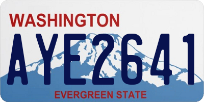 WA license plate AYE2641