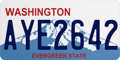 WA license plate AYE2642