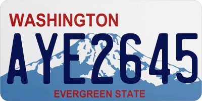 WA license plate AYE2645