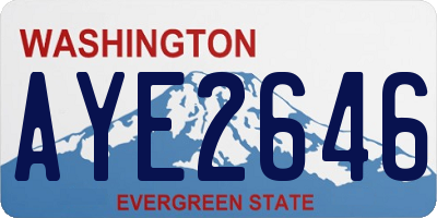WA license plate AYE2646