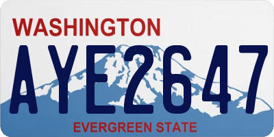 WA license plate AYE2647