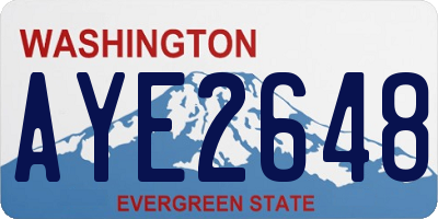 WA license plate AYE2648