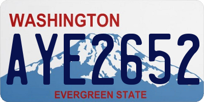 WA license plate AYE2652
