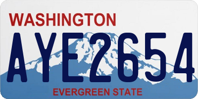 WA license plate AYE2654