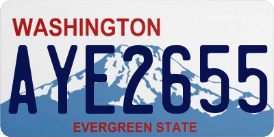 WA license plate AYE2655