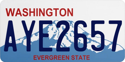 WA license plate AYE2657