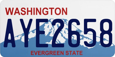WA license plate AYE2658