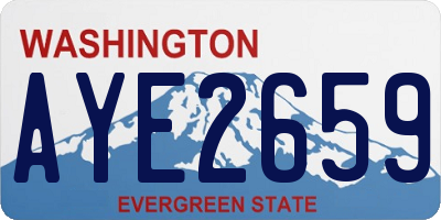 WA license plate AYE2659