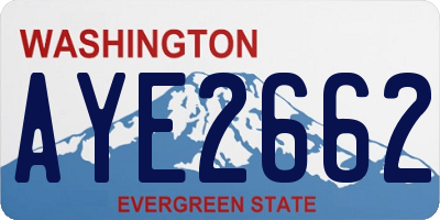WA license plate AYE2662