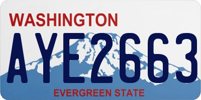 WA license plate AYE2663