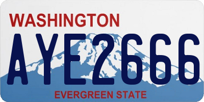 WA license plate AYE2666