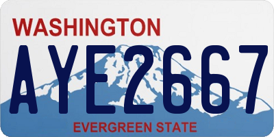 WA license plate AYE2667