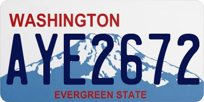 WA license plate AYE2672