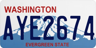 WA license plate AYE2674