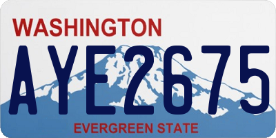WA license plate AYE2675