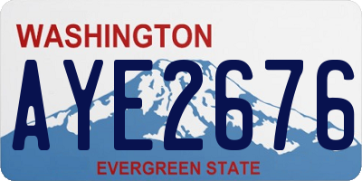 WA license plate AYE2676