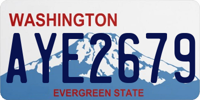 WA license plate AYE2679